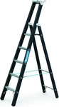 Stehleiter 5 Sprossen Alu.schwarz, elox.Leiterl&auml;nge 2150mm Arbeits-H.b.ca.3350mm