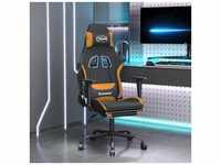 vidaXL Gaming-Stuhl mit Fußstütze Schwarz und Orange Stoff 3143727