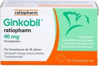 PZN-DE 06680817, Ginkobil ratiopharm 40mg mit Ginkgo biloba 120 stk