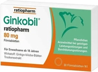 PZN-DE 06680823, Ginkobil ratiopharm 80mg mit Ginkgo biloba 30 stk