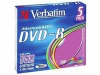Verbatim 43557, Verbatim 43557 DVD-R Rohling 4.7GB 5 St. Slimcase Farbig