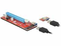 Delock 41423, Delock PCIe Riser Kabel PCIe x16 Buchse, USB-A Buchse 0.60m Rot...