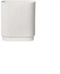 Vase ART DECO wei&szlig; MATT (LBH 17x8.50x20 cm) - wei&szlig; - LBH 17x8.50x20 cm