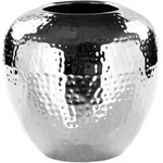 Vase LOSONE geh&auml;mmert (DH 20x20 cm) - silber - DH 20x20 cm