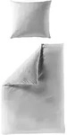 Bettw&auml;sche Mako-Satin silber (240x220cm, mit 2 Kissen) - 135x200cm, mit 1 Kissen