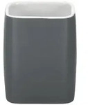 Zahnputzbecher CUBIC (LBH 7.40x7.40x9.10 cm) - grau - LBH 7.40x7.40x9.10 cm