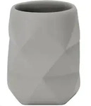 Zahnputzbecher CRACKLE (LBH 8x8x10 cm) - silber - LBH 8x8x10 cm