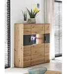 Highboard HARPER MADANG (BHT 120x134x37 cm) - braun - BHT 120x134x37 cm