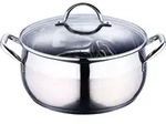 Topf GOURMET mit Glasdeckel (DH 28x13 cm) - silber - DH 28x13 cm