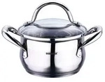 Topf GOURMET mit Glasdeckel (DH 20x11.50 cm) - silber - DH 20x11.50 cm