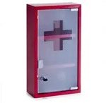 Medizinschrank CROSS (BHT 25x45x12 cm) - rot - BHT 25x45x12 cm