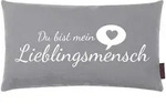 Kissen LIEBLINGSMENSCH grau (BH 30x50 cm) - grau - BH 30x50 cm