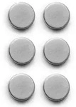 Magnet-Set, 6-teilig (D 3 cm) - silber - D 3 cm