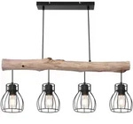 H&auml;ngeleuchte WOOD (BHT 82.50x140x13.60 cm) - schwarz - BHT 82.50x140x13.60 cm