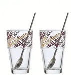 Latte-Macchiato-Glas-Set SOLO (BHT 9.10x20.20x8.70 cm) - bunt - BHT 9.10x20.20x8.70