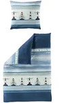 Bettw&auml;sche Seersucker marine (135x200cm, mit 1 Kissen) - 135x200cm, mit 1...