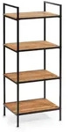 Standregal mit 4 B&ouml;den (LBH 39x33x95 cm) - schwarz - LBH 39x33x95 cm