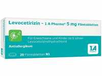 PZN-DE 14243947, Levocetirizin-1a Pharma 5 mg 20 St Filmtabletten, Grundpreis: &euro;