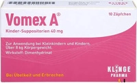 PZN-DE 01116526, Klinge Pharma Vomex A Kinder Z&auml;pfchen 40mg 10 stk
