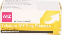 PZN-DE 01234562, AbZ Pharma Fols&auml;ure AbZ 5 mg Tabletten 100 stk