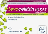 PZN-DE 14241670, Levocetirizin HEXAL bei Allergien 5 mg Filmtabletten 100 stk