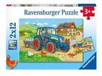 Ravensburger Verlag - Puzzle BAUSTELLE UND BAUERNHOF 2x12-teilig