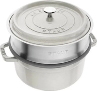 Staub 132424107, Staub - La Cocotte rund mit D&auml;mpfeinsatz 24 cm, Weisser...