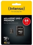 Intenso Micro SDHC 64GB Class 10 Speicherkarte inkl. SD-Adapter (UHS-I)