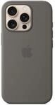 Apple Silikon Case mit MagSafe f&uuml;r Apple iPhone 16 Pro steingrau