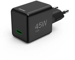 Hama Schnellladeger&auml;t, USB-C, PD/Qualcomm&reg;/GaN, Mini-Ladeger&auml;t, 45 W, schwarz