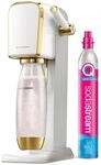 SodaStream Art Wassersprudler mit CO2-Zylinder und 1L PET Flasche wei&szlig;/gold
