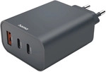 Hama Schnellladeger&auml;t, 2x USB-C, 1x USB-A, PD, 65 W, Anthrazit