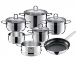 Silit Diamant Topfset Induktion 7-teilig, Kochtopf Set mit Glasdeckel, Pfanne,