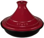 Staub Tajine 28 cm Gusseisen mit Keramikdeckel schwarz/kirschrot