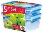 Emsa Clip & Close 508568 Frischhaltedosen-Set transparent/blau