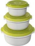 Emsa Micro Family 3-teiliges Frischhaltedosen-Set wei&szlig;/hellgr&uuml;n