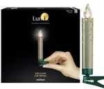 Krinner Lumix Crystal 10er Basis-Set Kabellose Christbaumkerzen Champagner