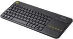 Logitech K400 Plus Kabellose Touch-TV-Tastatur schwarz