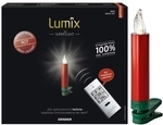Krinner Lumix SuperLight Metallic 12er Basis-Set Kabellose Christbaumkerzen Rot
