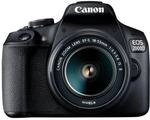 Canon EOS 2000D Spiegelreflexkamera mit Objektiv EF-S 18-55 F3.5-5.6 III schwarz