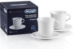 DeLonghi DLSC309 Cappuccino-Tassenset aus Porzellan wei&szlig;