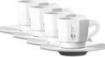 Bialetti Octagonal Espressotassen-Set 4-teilig 75ml wei&szlig;/silber