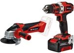 Einhell TE-CD 18/40 Li + TC-AG 18/115 Li Power X-Change Akku-Bohrschrauber +
