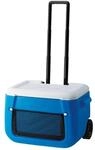 Coleman 50QT Poly-lite Wheeled Mesh K&uuml;hlbox blau/wei&szlig;