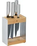 WMF Messer-Set ULTIMATE BLACK 4 Messer mit transparentem FlexTec-Messerblock
