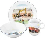 Seltmann Weiden Kinderporzellan Set 65285 BAUSTELLE 3 teilig