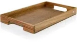 AdHoc Tablett Serviertablett SERVE 50 x 30 x 5 cm aus Akazienholz + Walnussholz