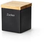 CONTINENTA Vorratsdose mit Holzdeckel 0,8 Liter quadratisch, schwarz