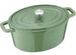 BERNDES Br&auml;ter Cocotte B.IRON Gusseisen oval 31 x 24 cm 6 Liter salbeigr&uuml;n INDUK...