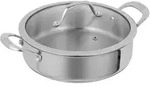 KUHN RIKON Servierpfanne ALLROUND unbeschichtet mit Glasdeckel 28 cm INDUKTION